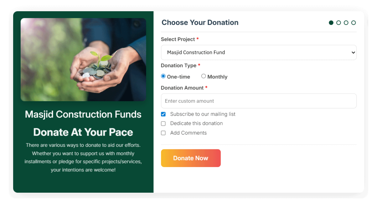 Masjid ad Dawa fundraising platform